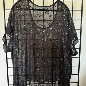 EILEEN FISHER Sequin Silk Top